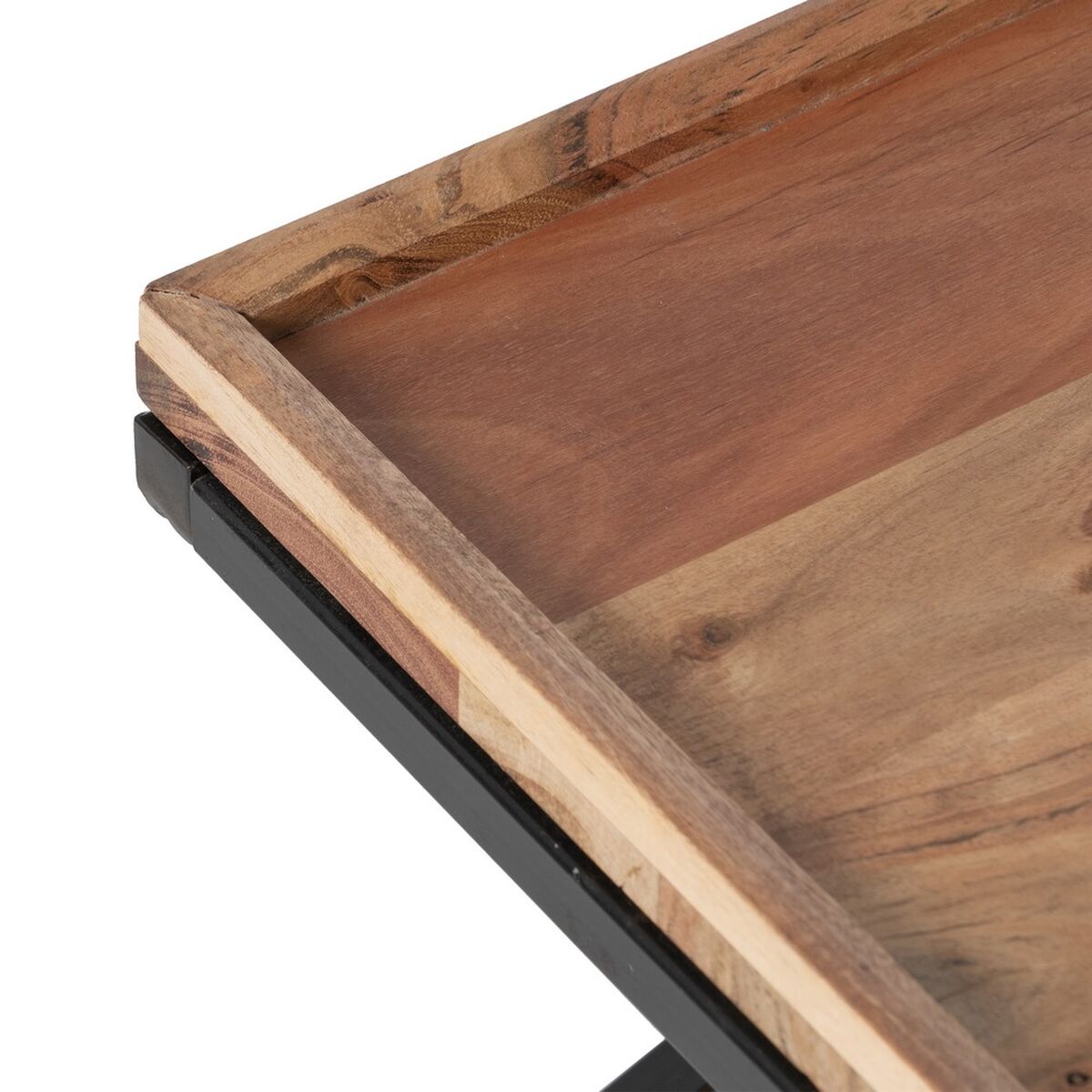Soffbord Naturell Järn Mangoträ 85 x 85 x 39 cm - 4