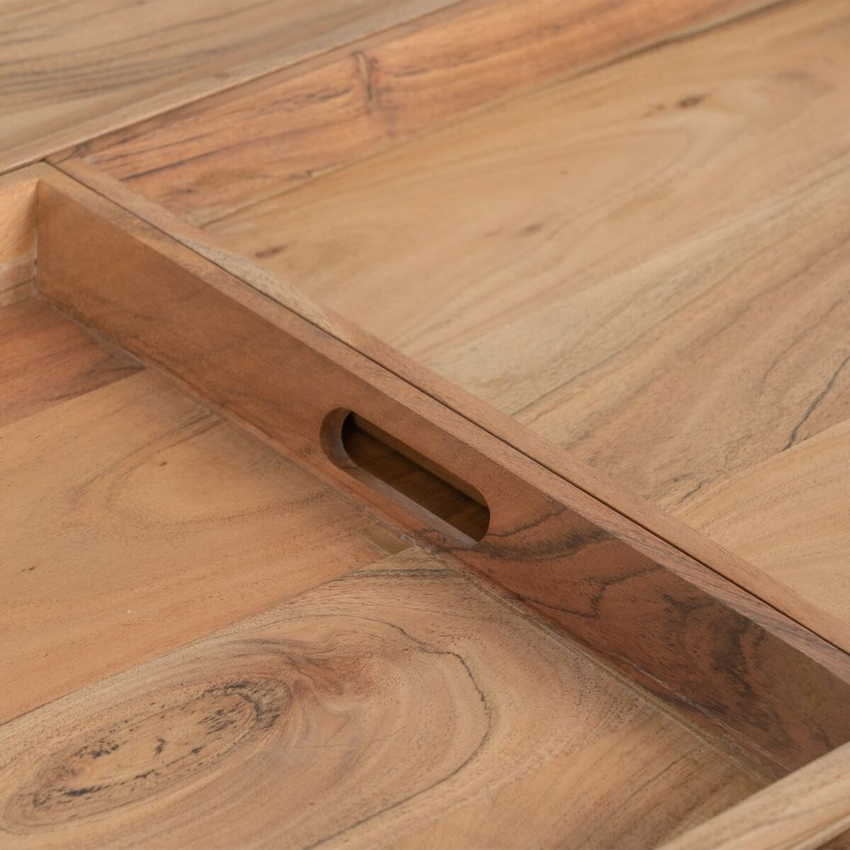 Soffbord Naturell Järn Mangoträ 85 x 85 x 39 cm - 7