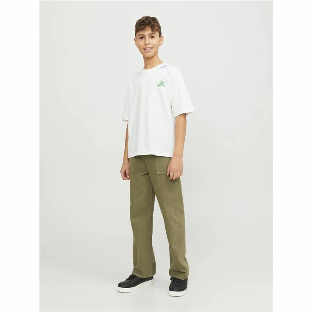 Barn T-shirt med kortärm Jack & Jones Jorcole Back Print Vit Grön - 5
