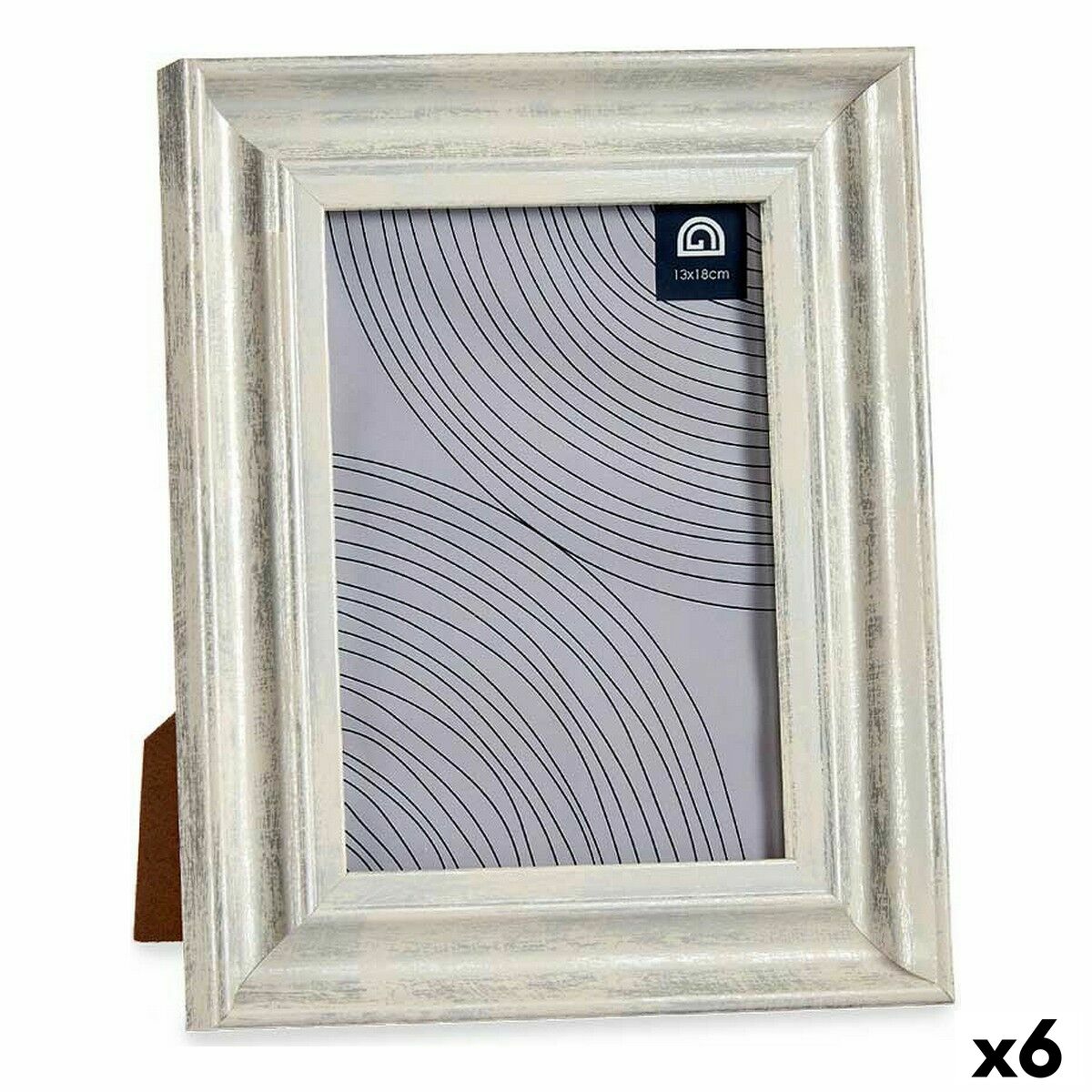 Fotoram 19 x 2 x 24 cm Glas Silvrig Trä Brun Plast (6 antal) - 3