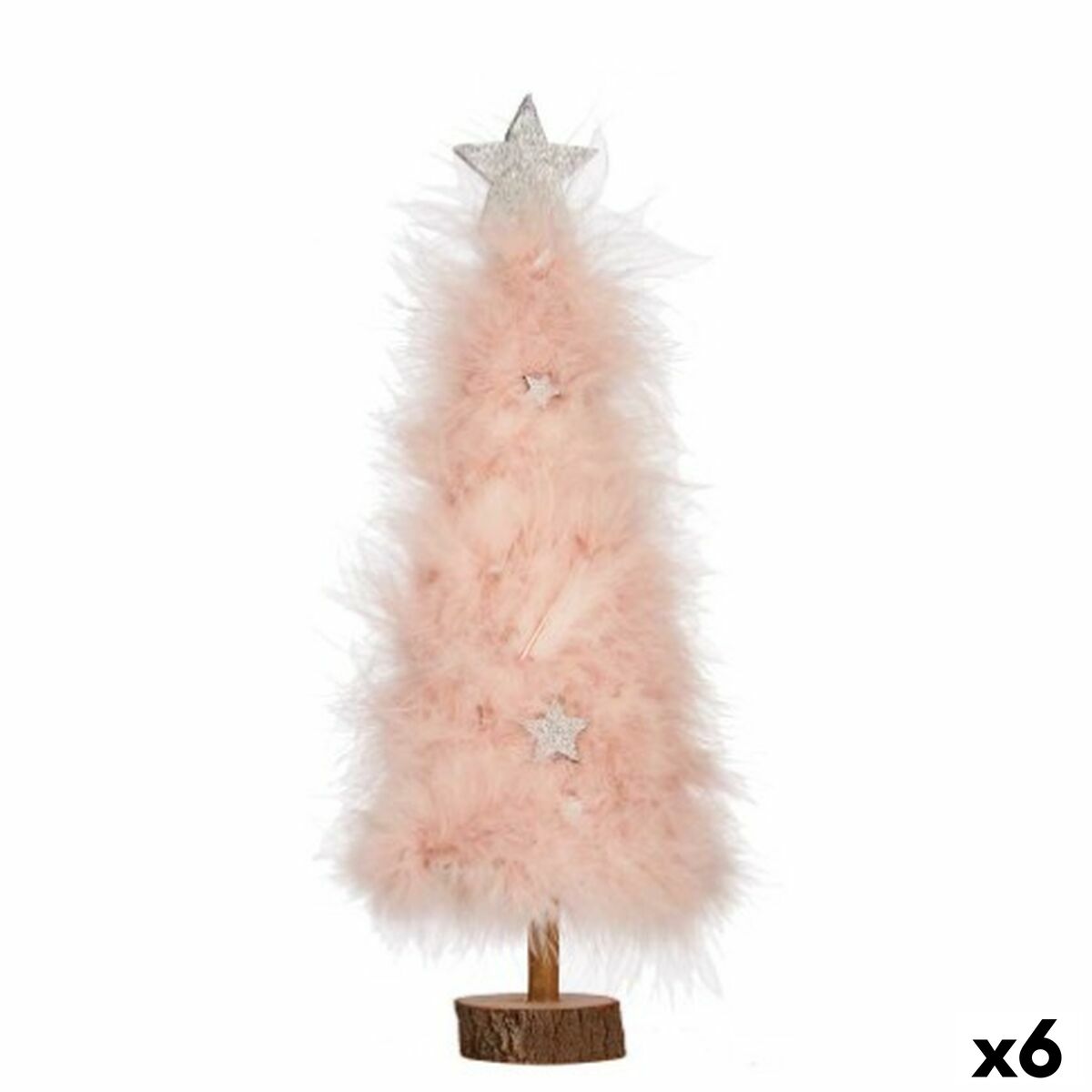 Julgran Krist+ Rosa Trä Tyg polystyren Plast 9 x 34 x 9 cm 13 x 38,5 x 13 cm (6 antal)