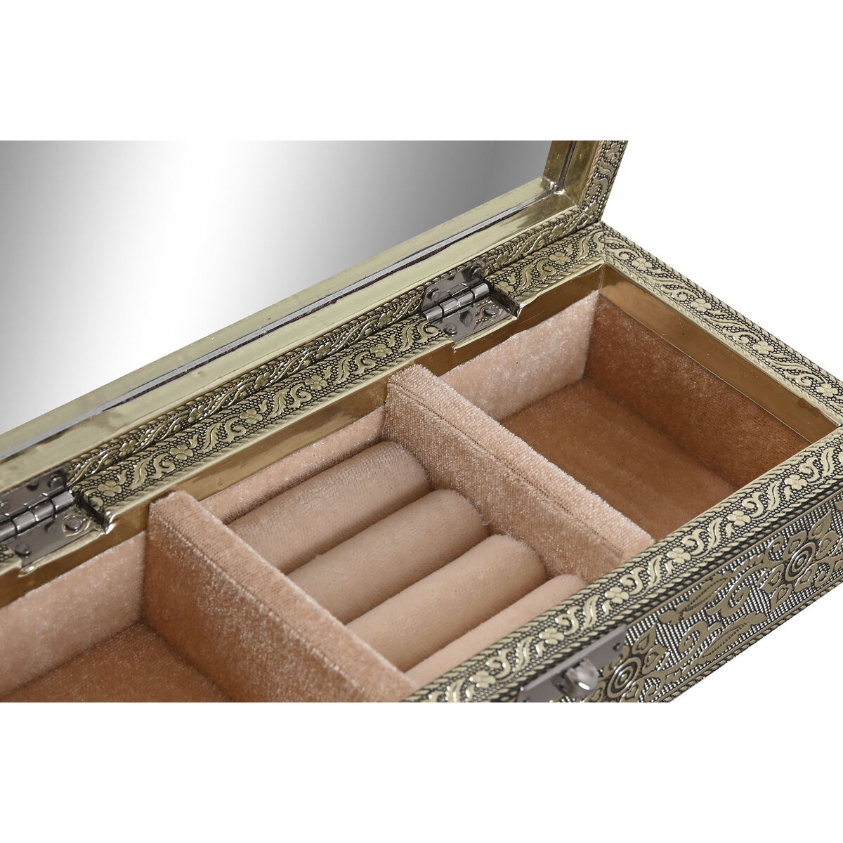 Smyckeskrin Home ESPRIT Vit Champagne Trä Aluminium 22,5 x 10 x 6,5 cm - 2