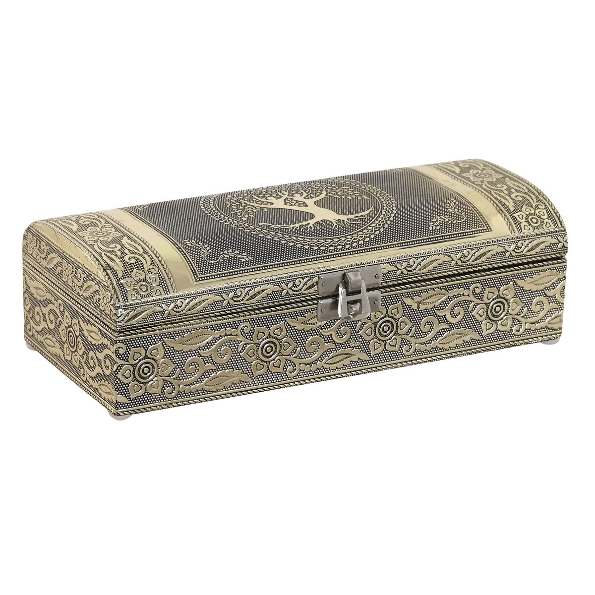 Smyckeskrin Home ESPRIT Vit Champagne Trä Aluminium 22,5 x 10 x 6,5 cm - 3