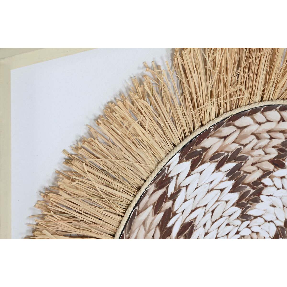 Kanvas Home ESPRIT Vit Naturell Boho 60 x 3 x 60 cm (2 antal) - 3