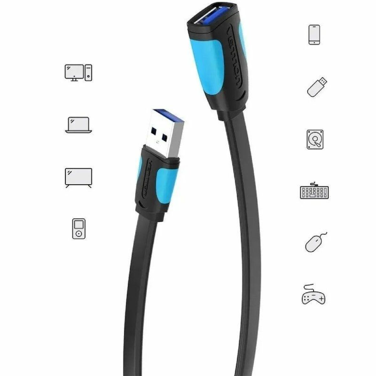 Skarvsladd USB Vention VAS-A13-B200 Svart 2 m (1 antal) - 2