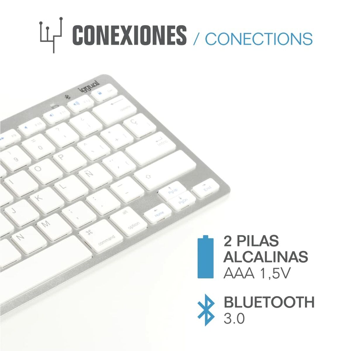 Bluetooth Tangentbord iggual IGG316788 spanska Apa (1 Delar) - 7