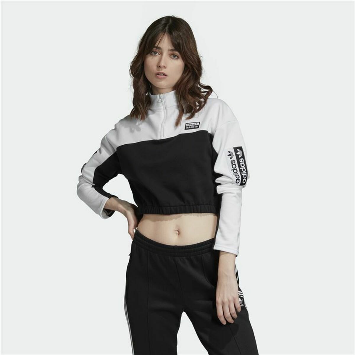 T-shirt med kortärm Dam Adidas Cropped  Vit - 6