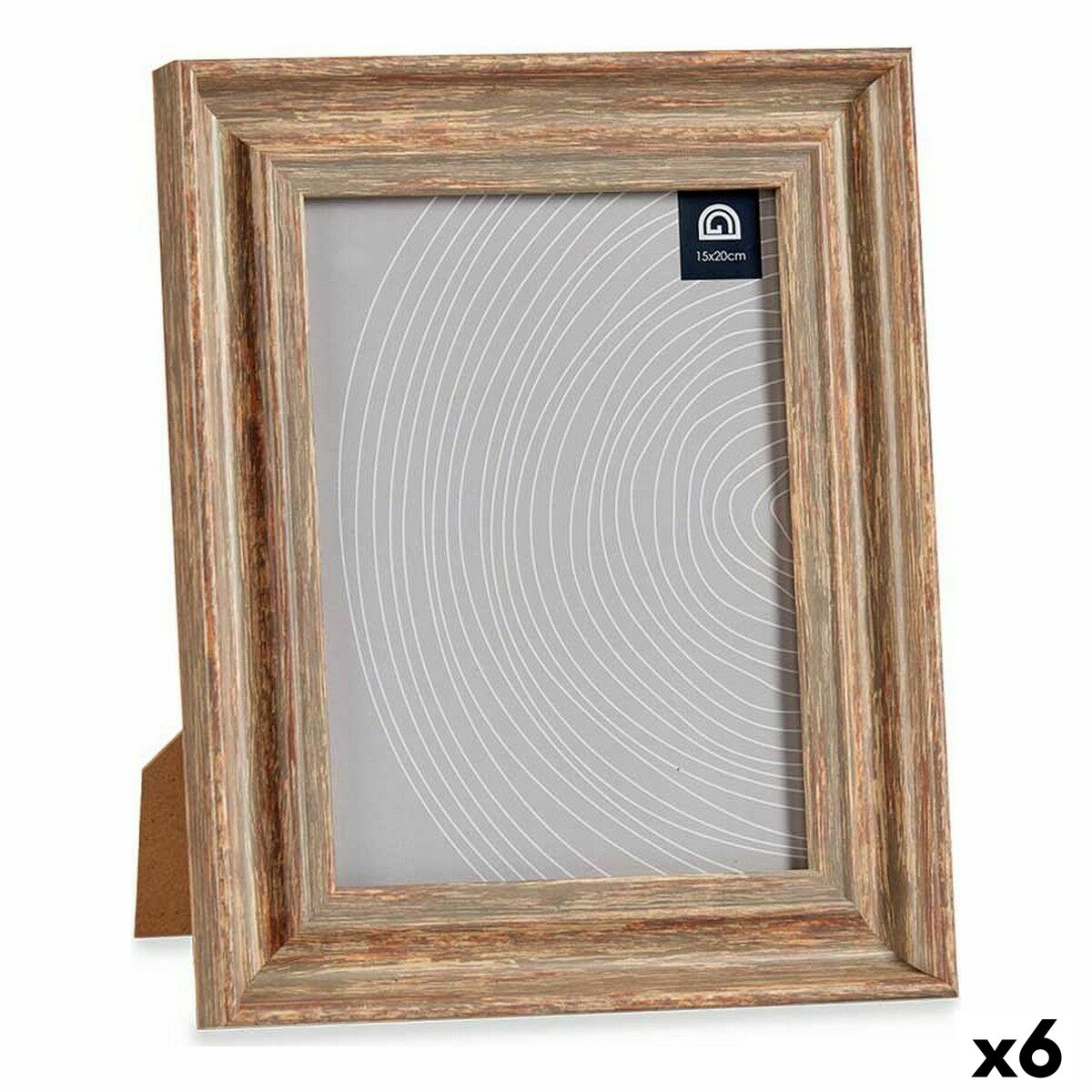 Fotoram 21 x 2 x 26 cm Glas Trä Brun Koppar Plast (6 antal) - 3