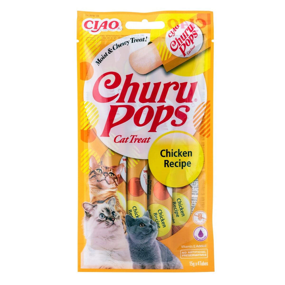 Snack for Cats Inaba EU712 4 x 15 g Godis Kyckling 15 ml