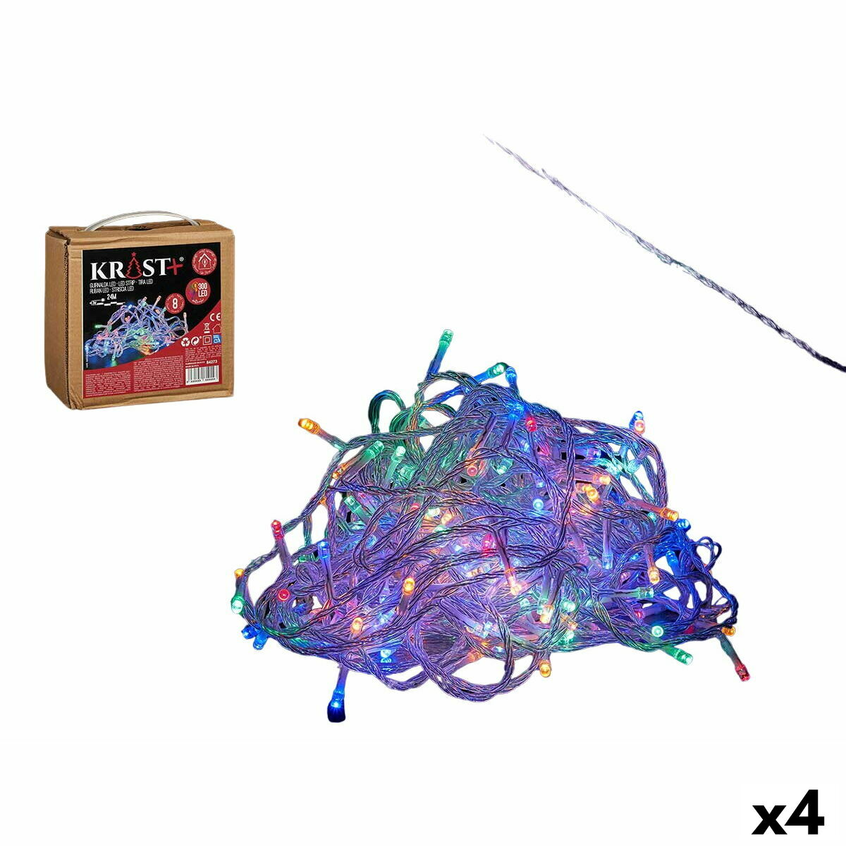 LED-krans Multicolour 24 m Transparent 9 W (4 antal) - 3