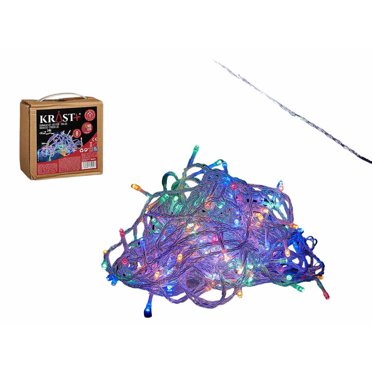 LED-krans Multicolour 24 m Transparent 9 W (4 antal) - 4