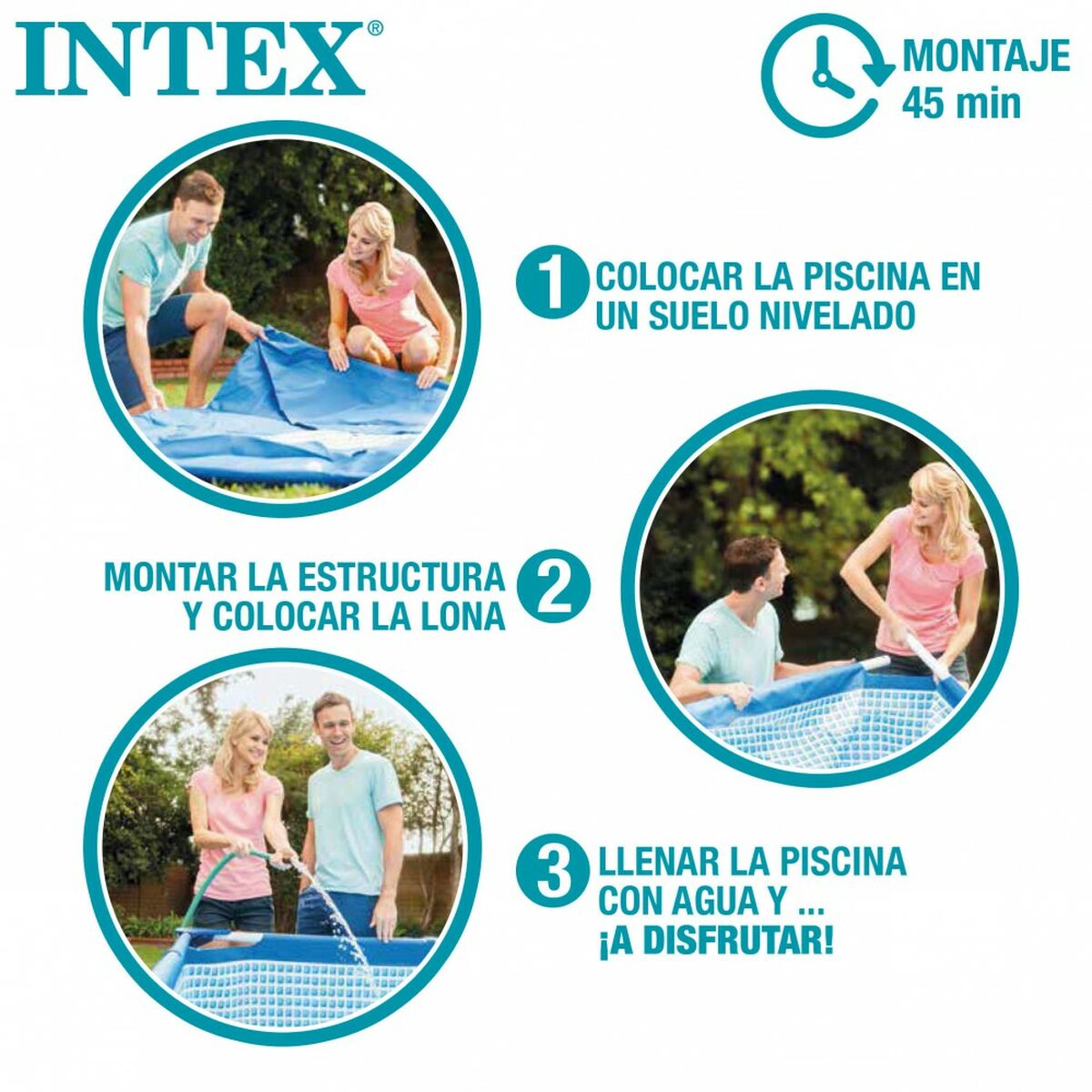 flyttbar pool Intex 400 x 122 x 400 cm 400 x 200 x 122 cm - 12