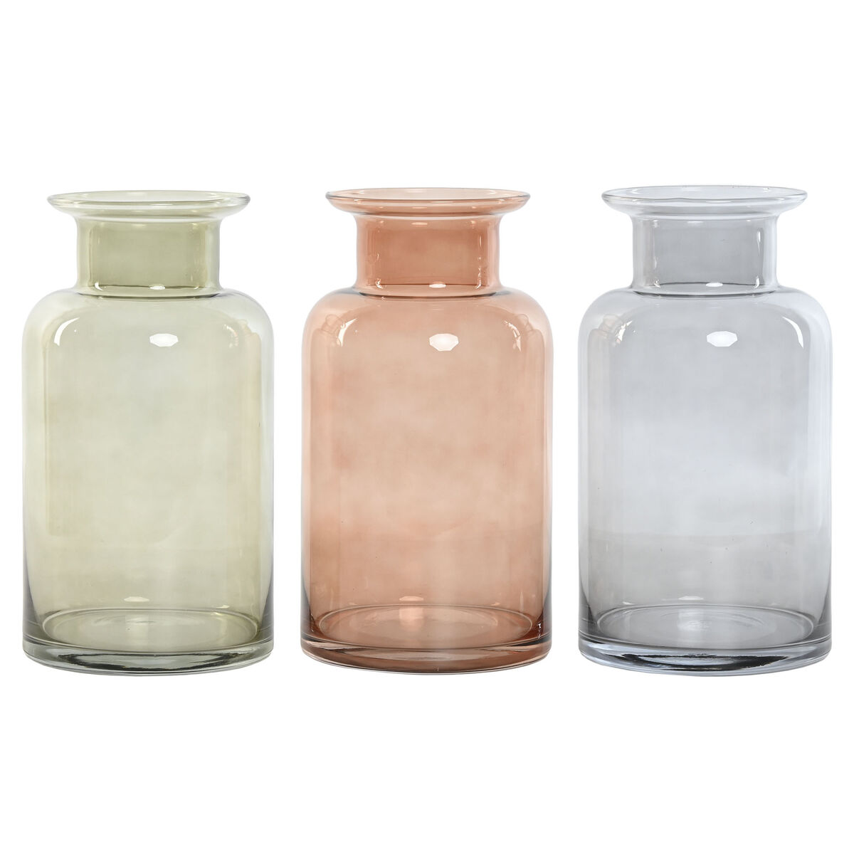 Vas Home ESPRIT Blå Grön Ambra Glas 14,5 x 14,5 x 26,5 cm (3 antal)