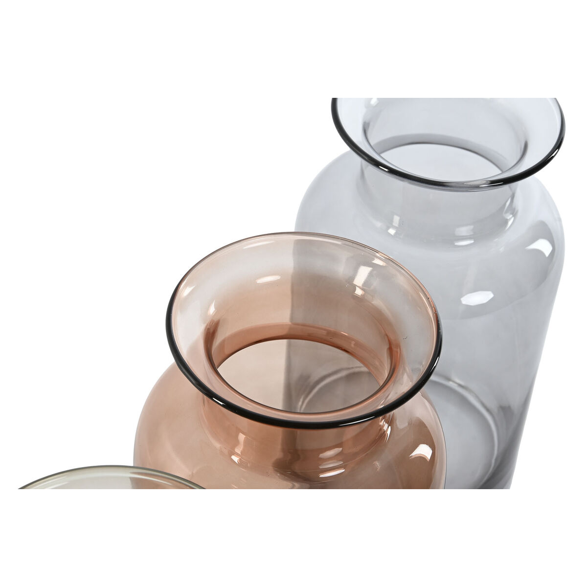 Vas Home ESPRIT Blå Grön Ambra Glas 14,5 x 14,5 x 26,5 cm (3 antal) - 3