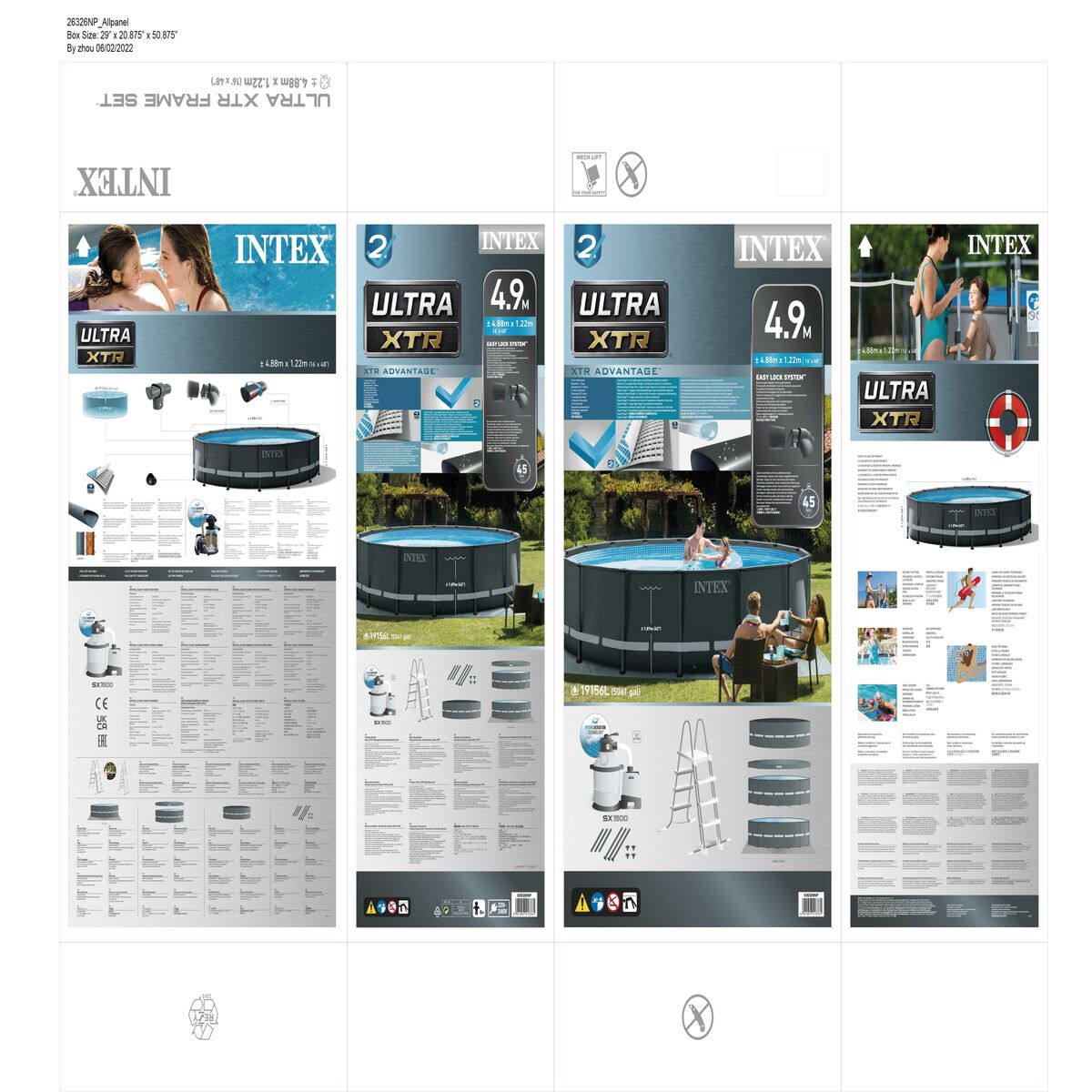 flyttbar pool Intex 488 x 122 x 488 cm - 19