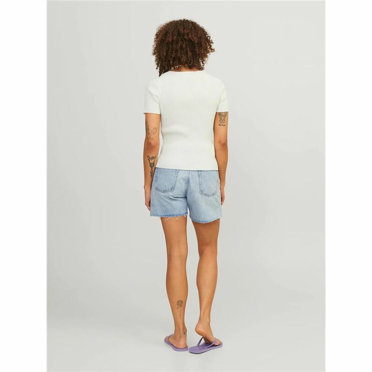 T-shirt med kortärm Dam Jxsky Ss Jack & Jones Cloud Dancer Varmvit - 5