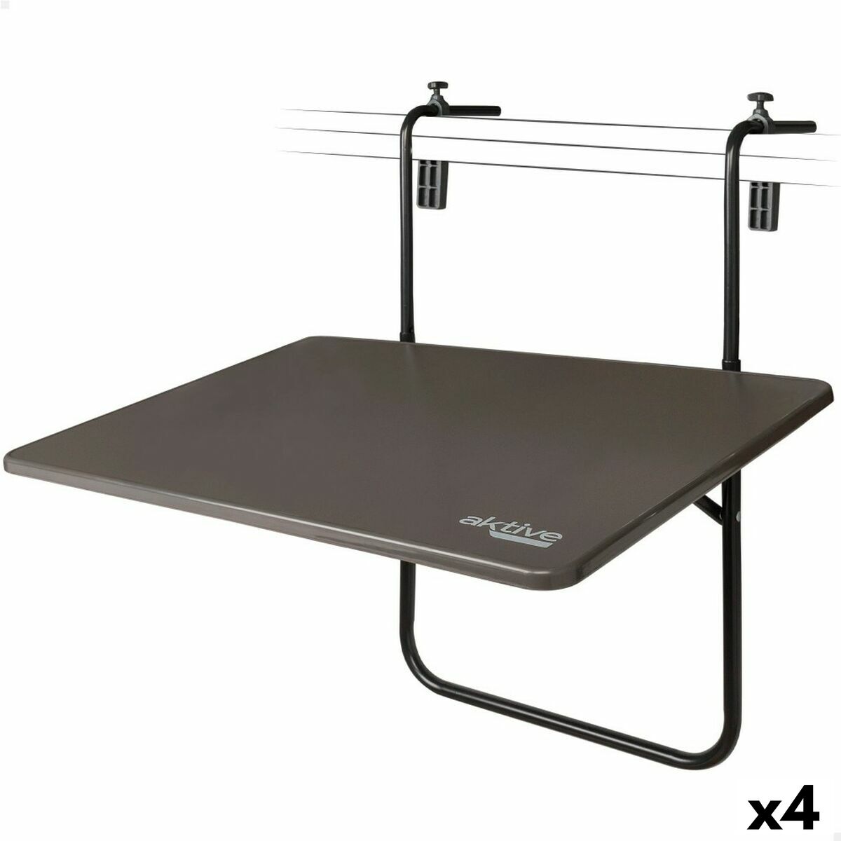 Fällbord Aktive För upphängning på balkong Stål 60 x 66,5 x 40 cm (4 antal) - 7