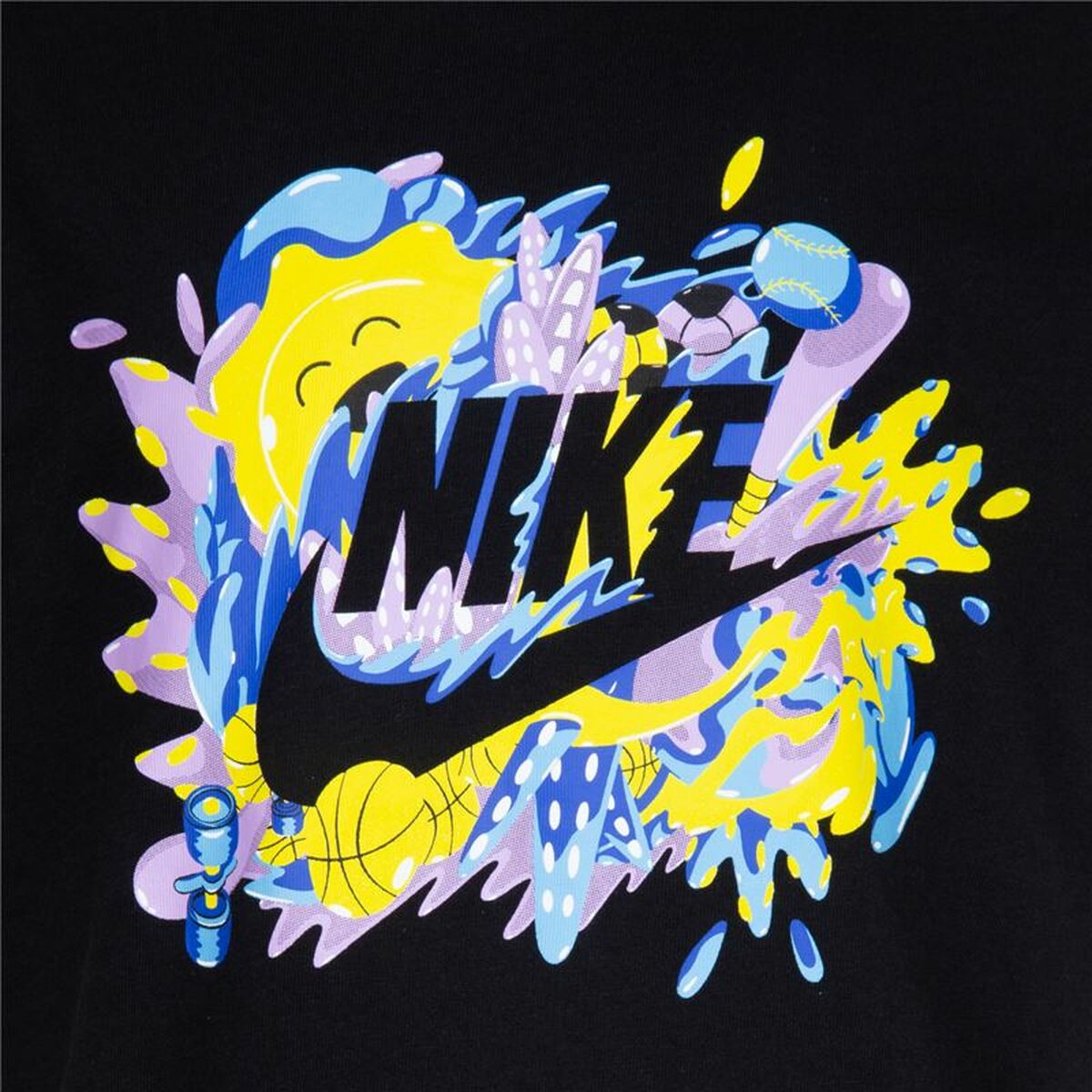 Barn T-shirt med kortärm Nike Sport Splash  Svart - 3