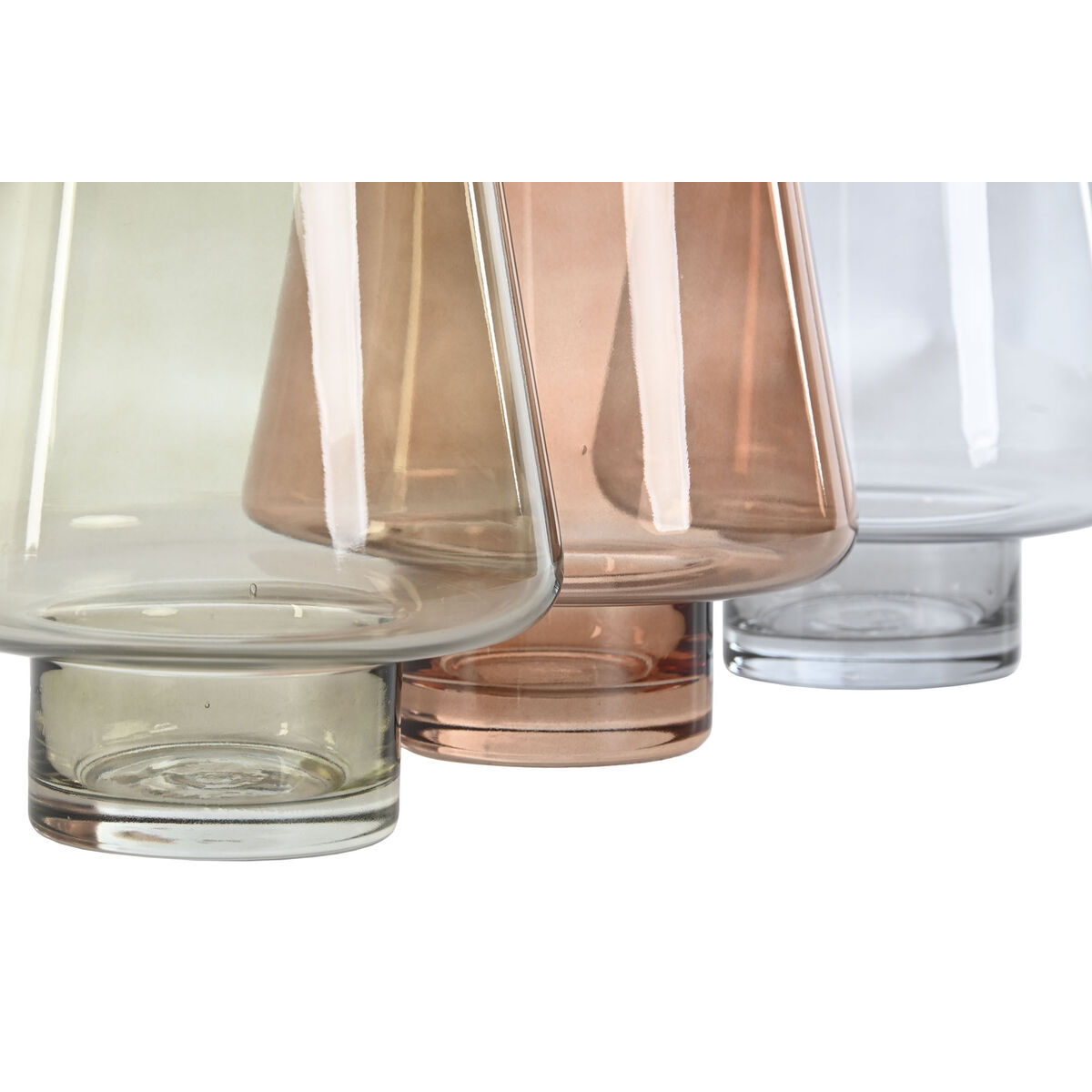Vas Home ESPRIT Blå Grön Ambra Glas Modern 14,5 x 14,5 x 18 cm (3 antal) - 2
