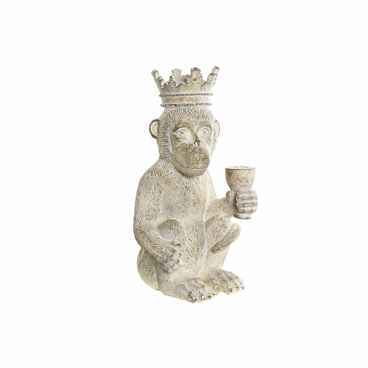 Prydnadsfigur DKD Home Decor Vit Apa Tropiskt Avskalad 16 x 15 x 30 cm - 4