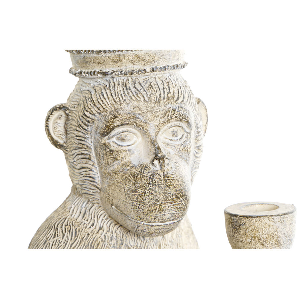 Prydnadsfigur DKD Home Decor Vit Apa Tropiskt Avskalad 16 x 15 x 30 cm - 3