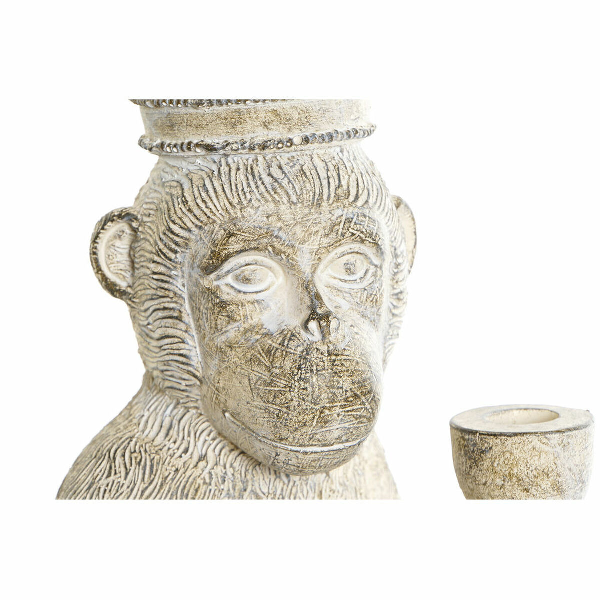 Prydnadsfigur DKD Home Decor Vit Apa Tropiskt Avskalad 16 x 15 x 30 cm - 6