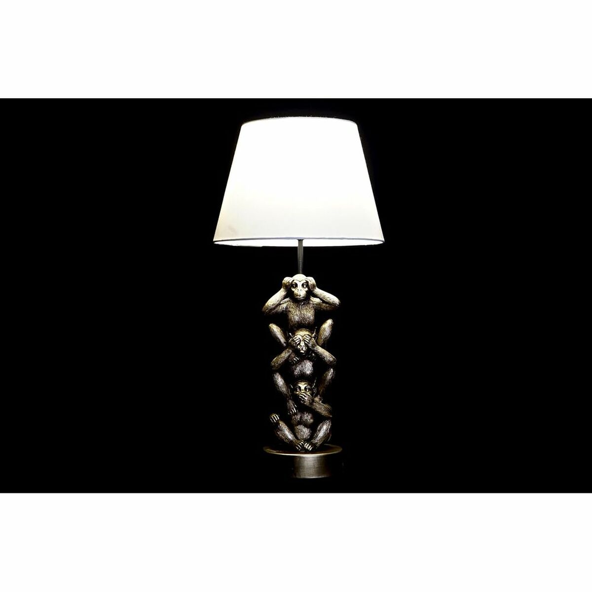 Bordslampa DKD Home Decor Gyllene Vit Kolonial 220 V 50 W Apa (30 x 30 x 61 cm) - 10
