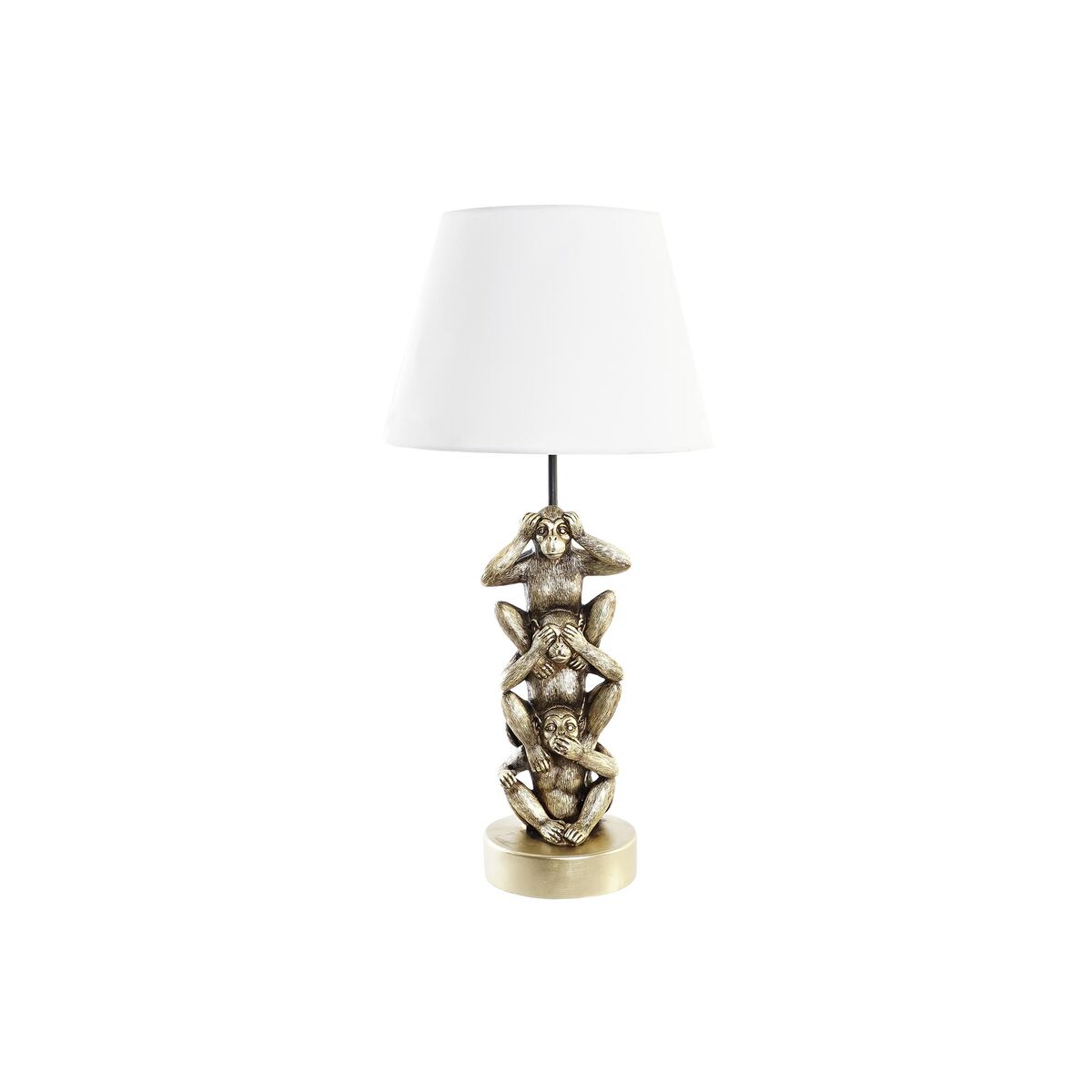 Bordslampa DKD Home Decor Gyllene Vit Kolonial 220 V 50 W Apa (30 x 30 x 61 cm) - 5