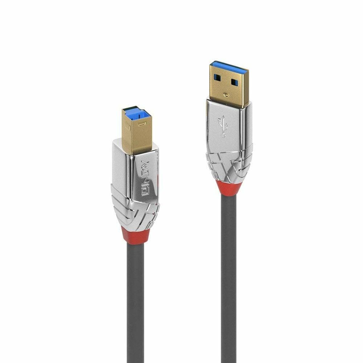 USB A till USB B Kabel LINDY 36661 Grå 1 m