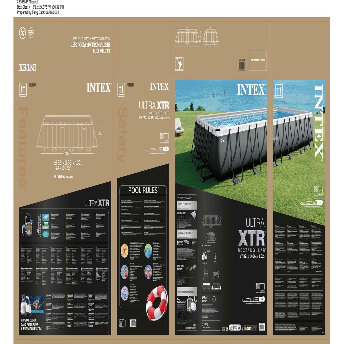 flyttbar pool Intex 732 x 132 x 366 cm - 19