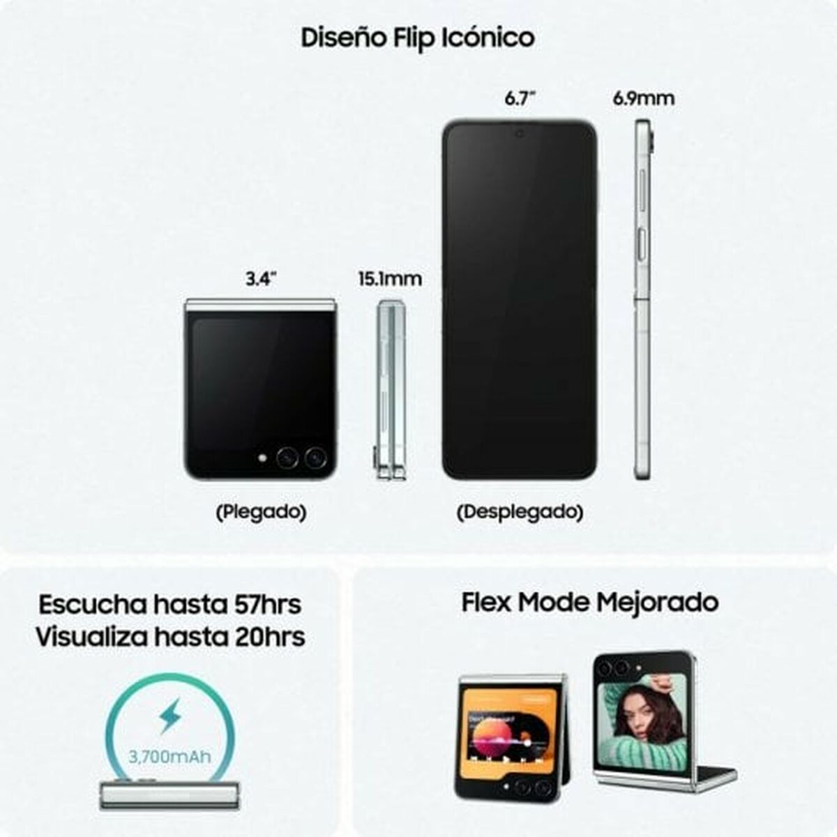 Smartphone Samsung Galaxy Z Flip5 Kräm 512 GB Octa Core 8 GB RAM - 8