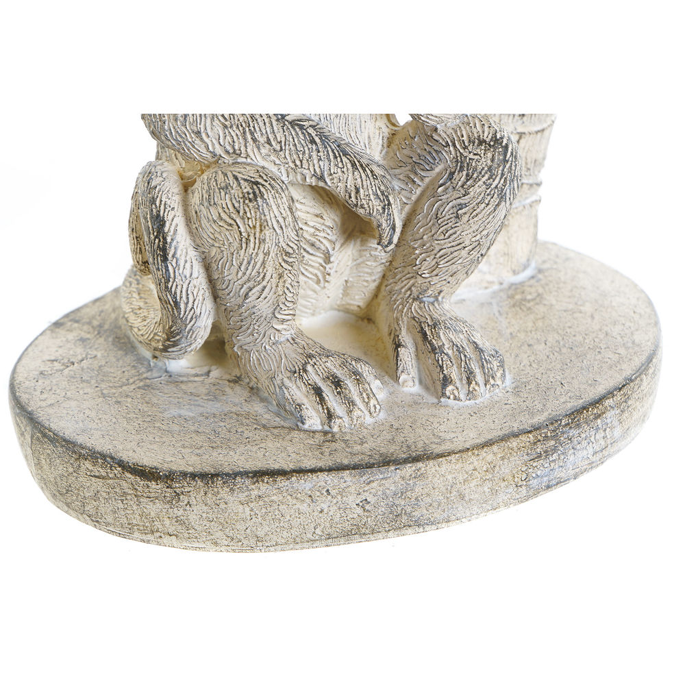 Prydnadsfigur DKD Home Decor Vit Apa Tropiskt Avskalad 15 x 12 x 29 cm - 2
