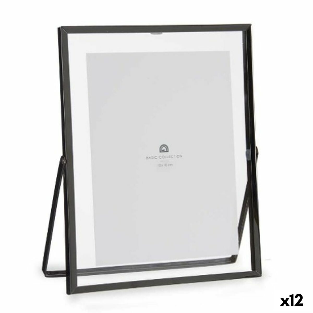 Fotoram Svart Metall Glas Plast 18,5 x 1 x 23 cm (12 antal)
