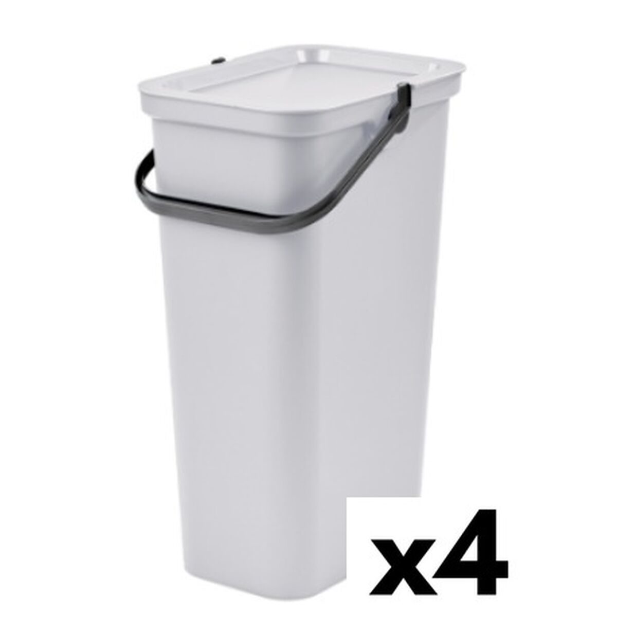 Avfallsbehållare Återvinning Tontarelli Moda Vit 38 L (4 antal)