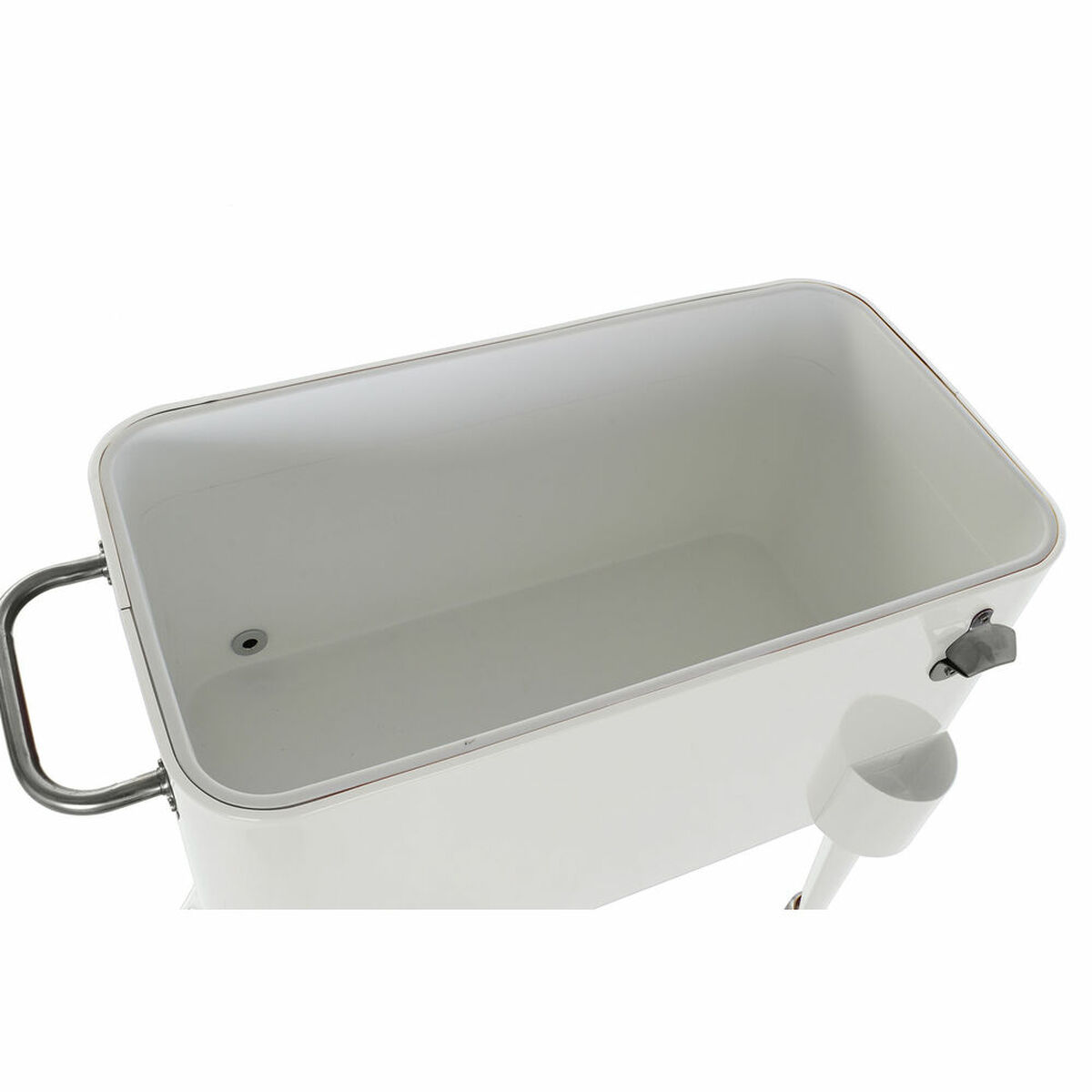 Bärbar kyl DKD Home Decor Vit Med hjul Stål PP (56 L) (74 x 43 x 80 cm) - 5