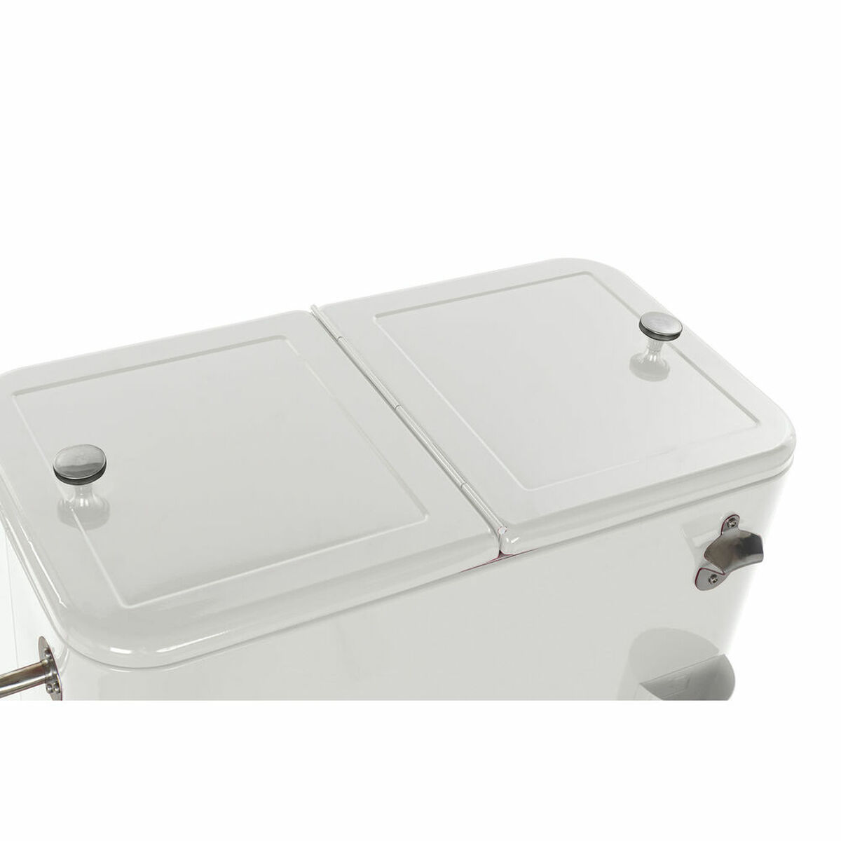 Bärbar kyl DKD Home Decor Vit Med hjul Stål PP (56 L) (74 x 43 x 80 cm) - 3