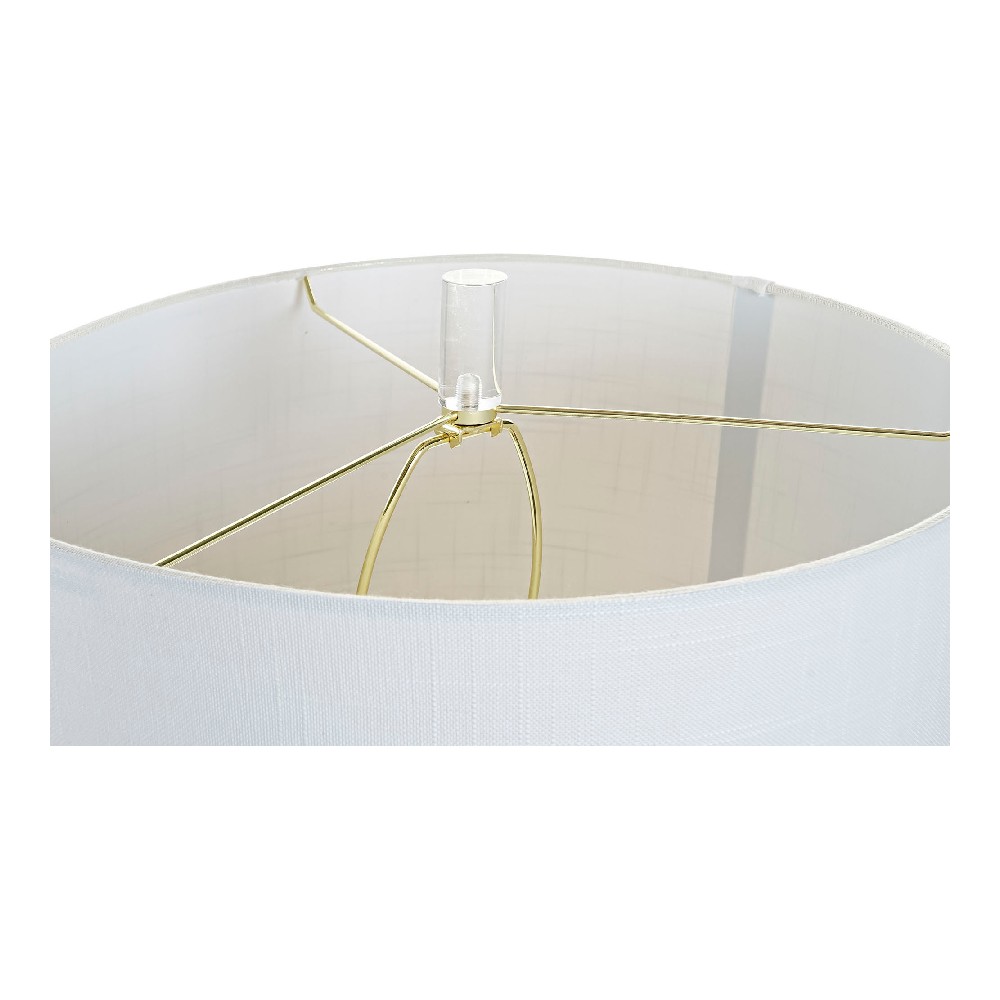Bordslampa DKD Home Decor Vit Polyester Metall Glas 220 V Gyllene 60 W (41 x 41 x 72 cm) - 2