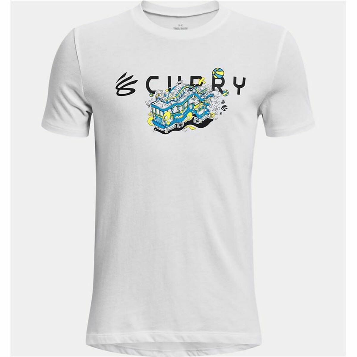 T-shirt med kortärm Barn Under Armour Curry Trolly Vit - 3
