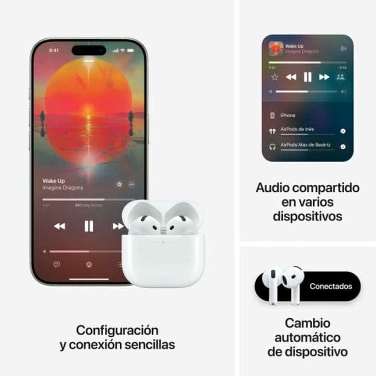 Hörlurar med Mikrofon Apple AirPods 4 Vit - 7