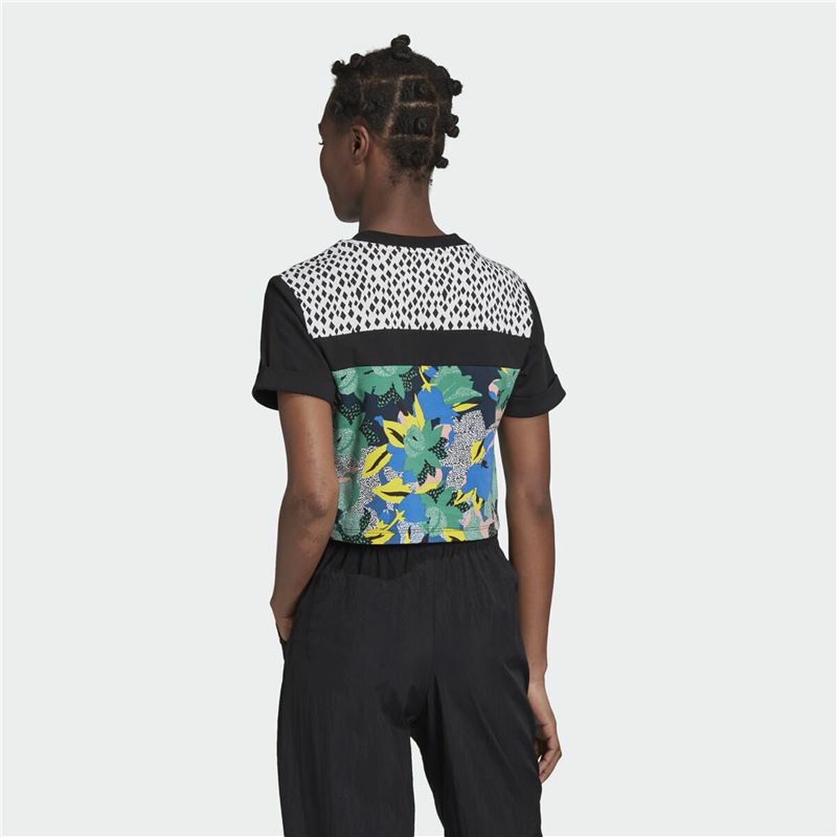 T-shirt med kortärm Dam Adidas Cropped Svart (42) - 3