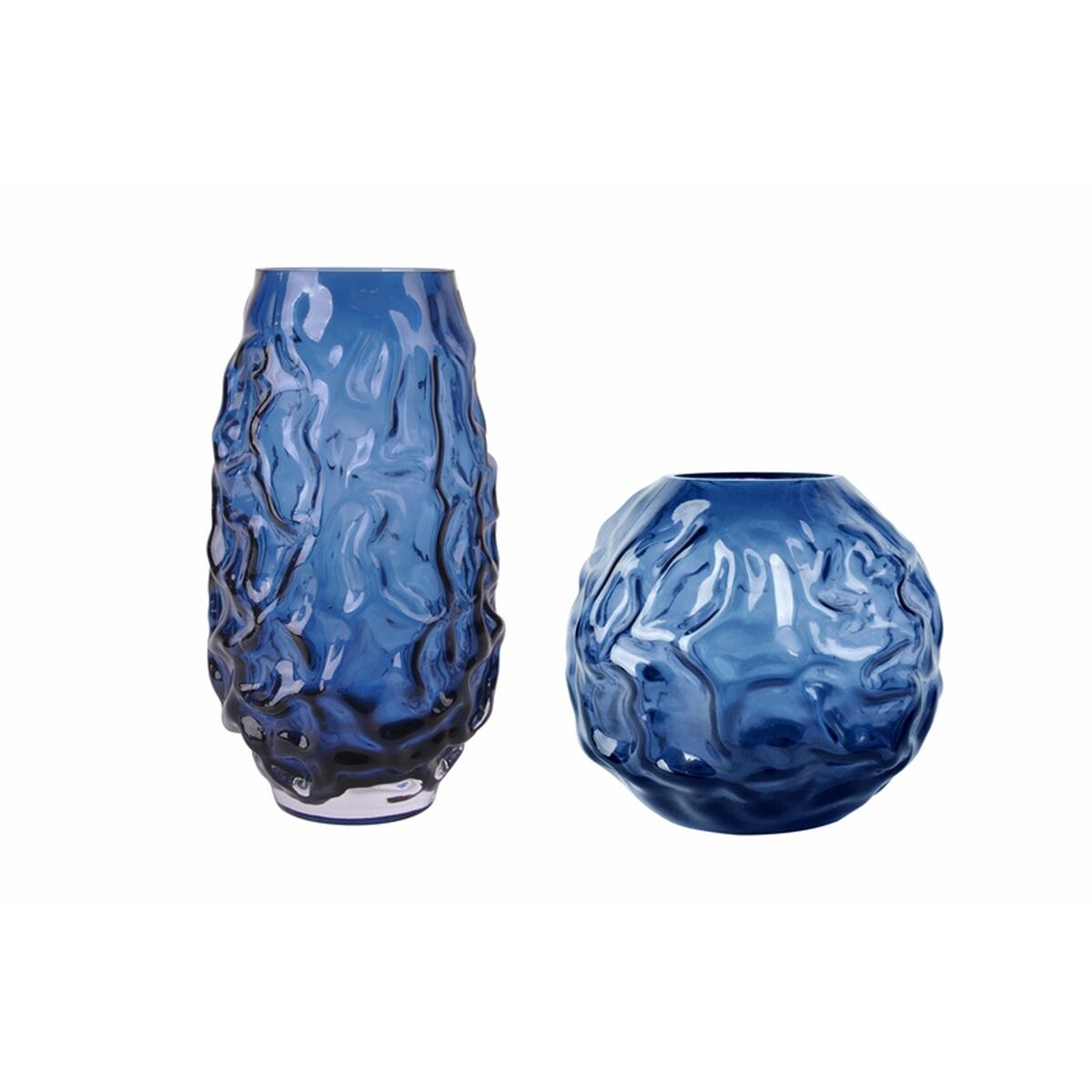 Vas Home ESPRIT Blå Glas Modern 21,5 x 21,5 x 19 cm - 4