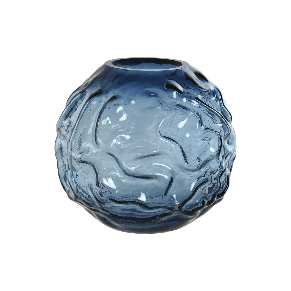 Vas Home ESPRIT Blå Glas Modern 21,5 x 21,5 x 19 cm