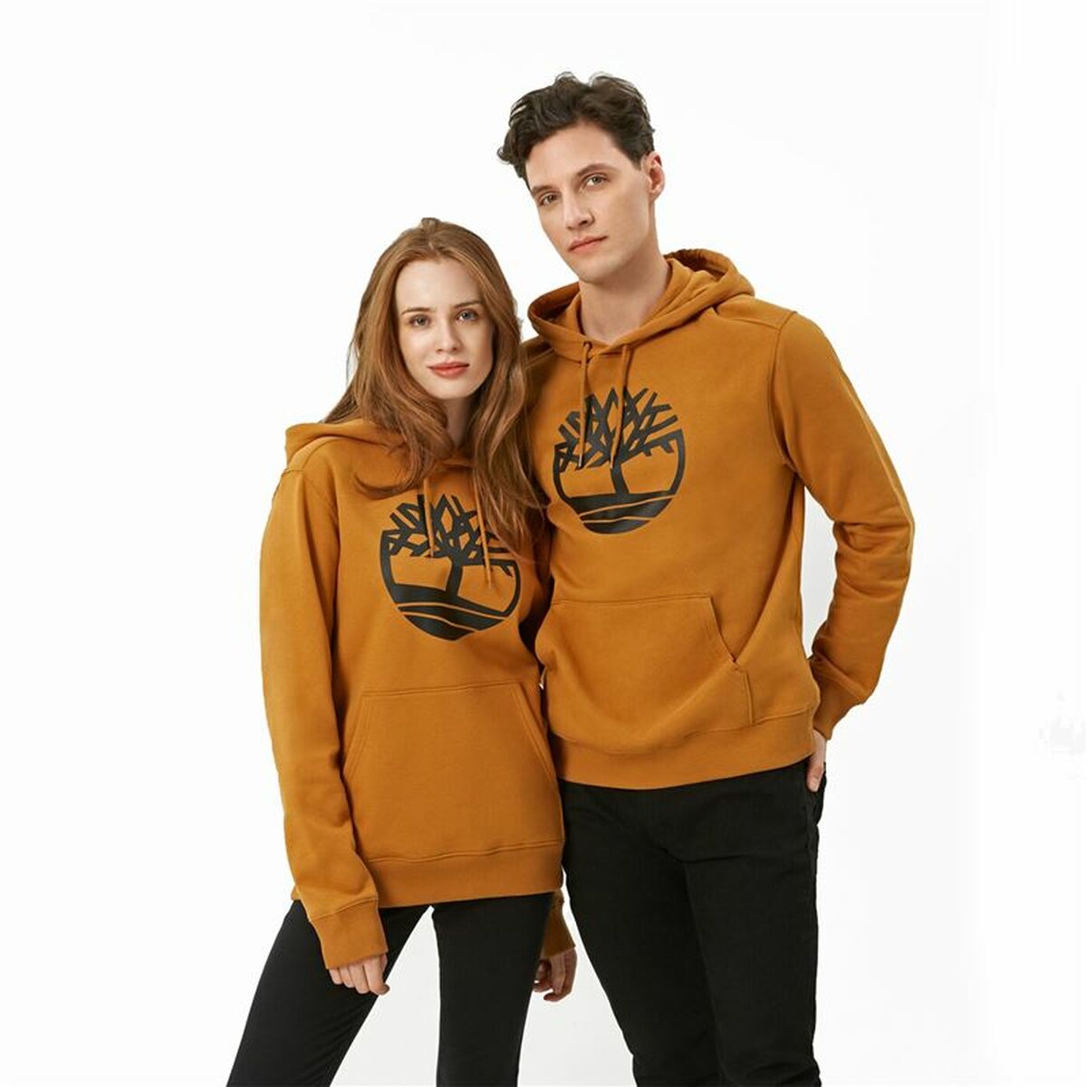 Tröja med huva Herr Timberland Kenn Tree Logo  Mörk Orange