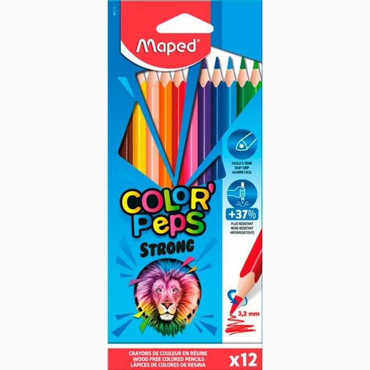 Färgpennor Maped Color' Peps Strong Multicolour 12 Delar (12 antal) - 2