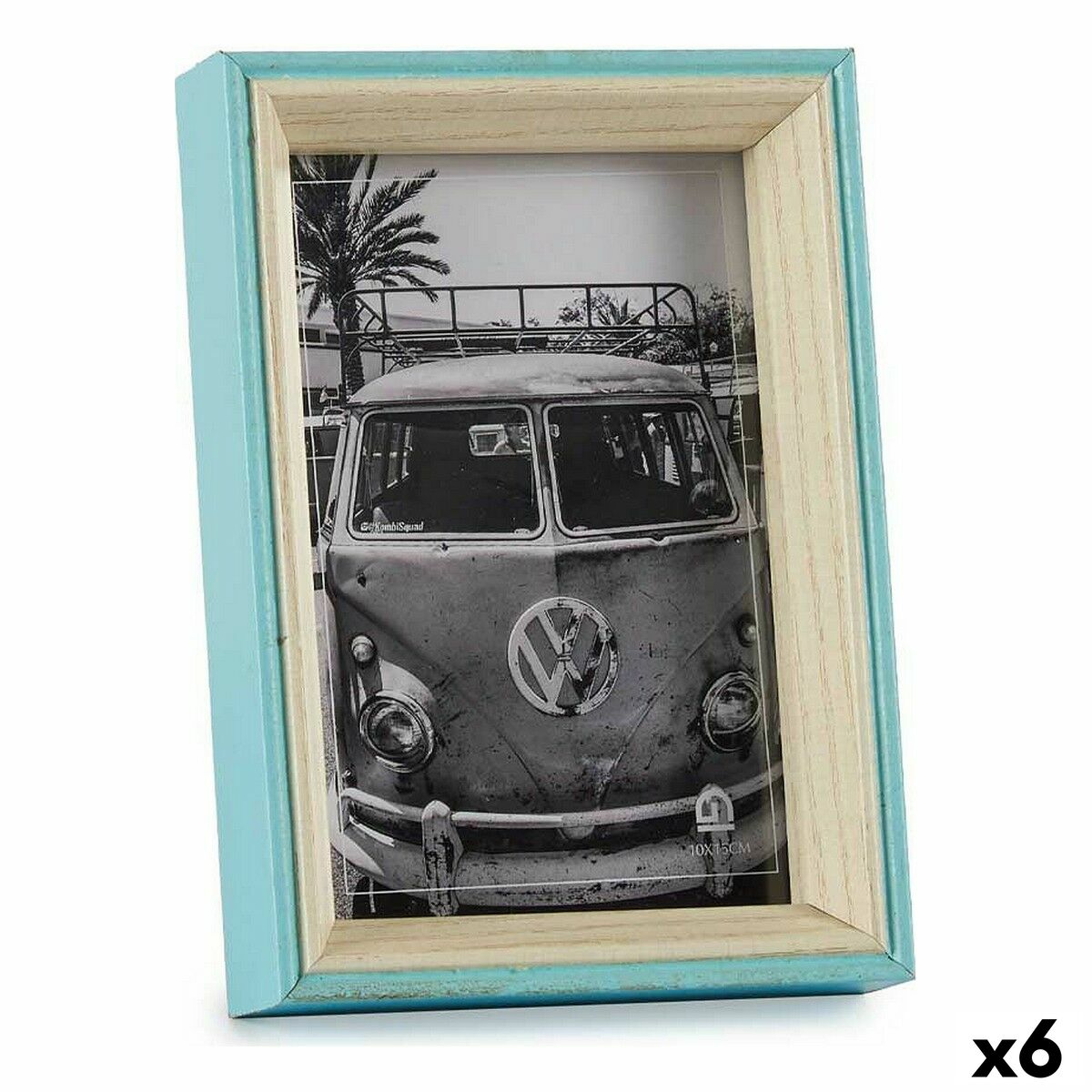 Fotoram 3 x 17 x 12 cm Glas Blå Vit Trä MDF (6 antal) - 3