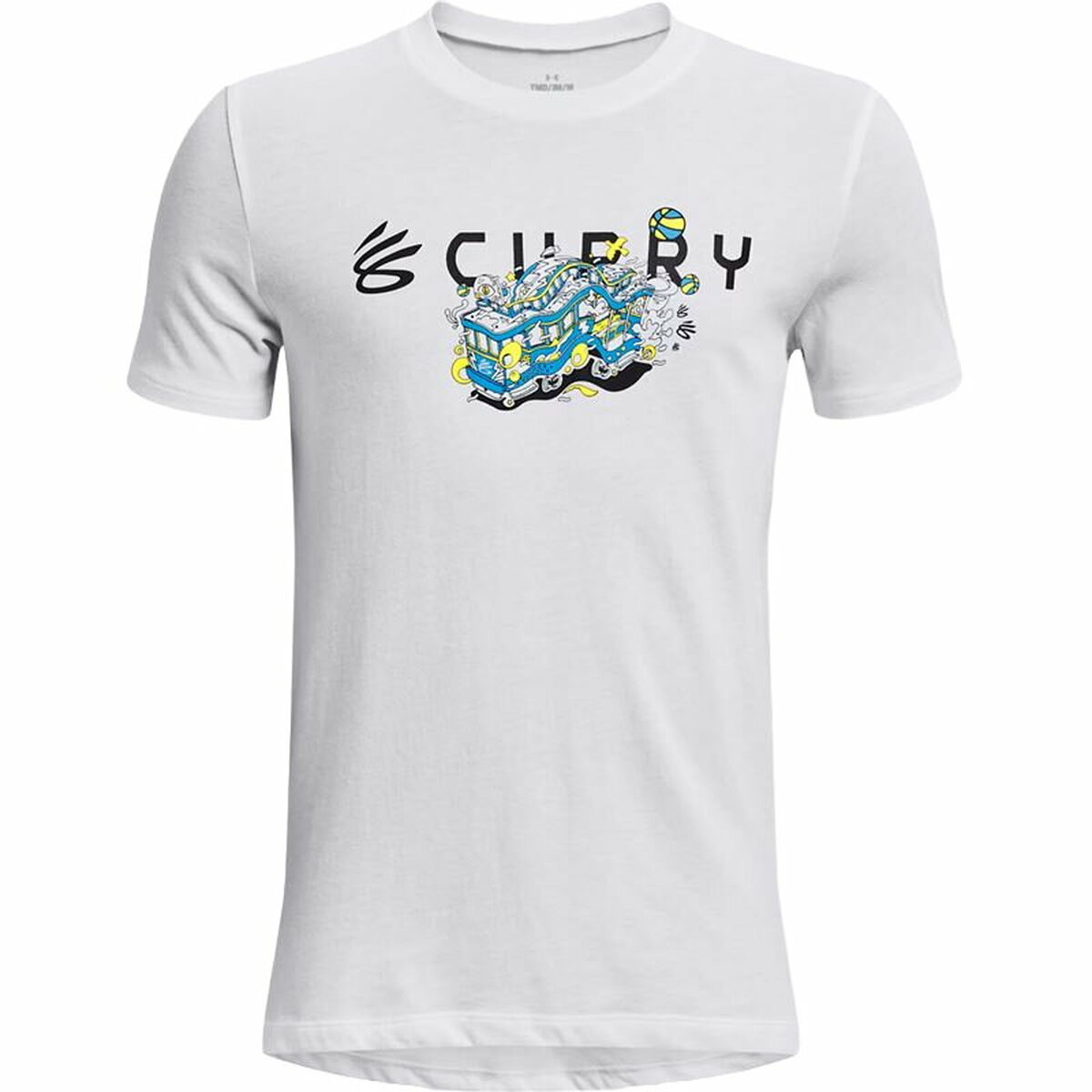 T-shirt med kortärm Barn Under Armour Curry Trolly Vit - 8