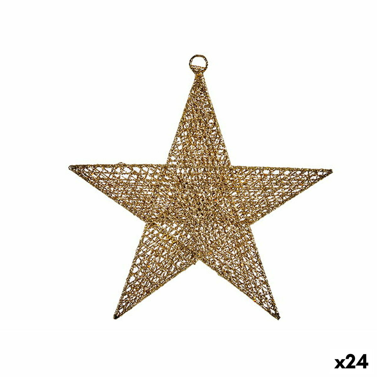 Julgranskula Stjärna Gyllene Metall 30 x 32 x 0,5 cm (24 antal)