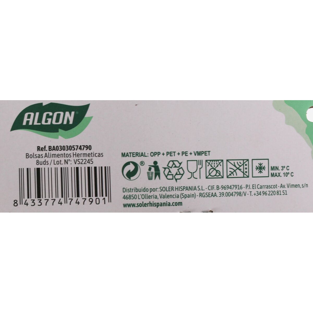 Set med återanvändningsbara livsmedelspåsar Algon 24 x 35 cm (24 antal) - 7