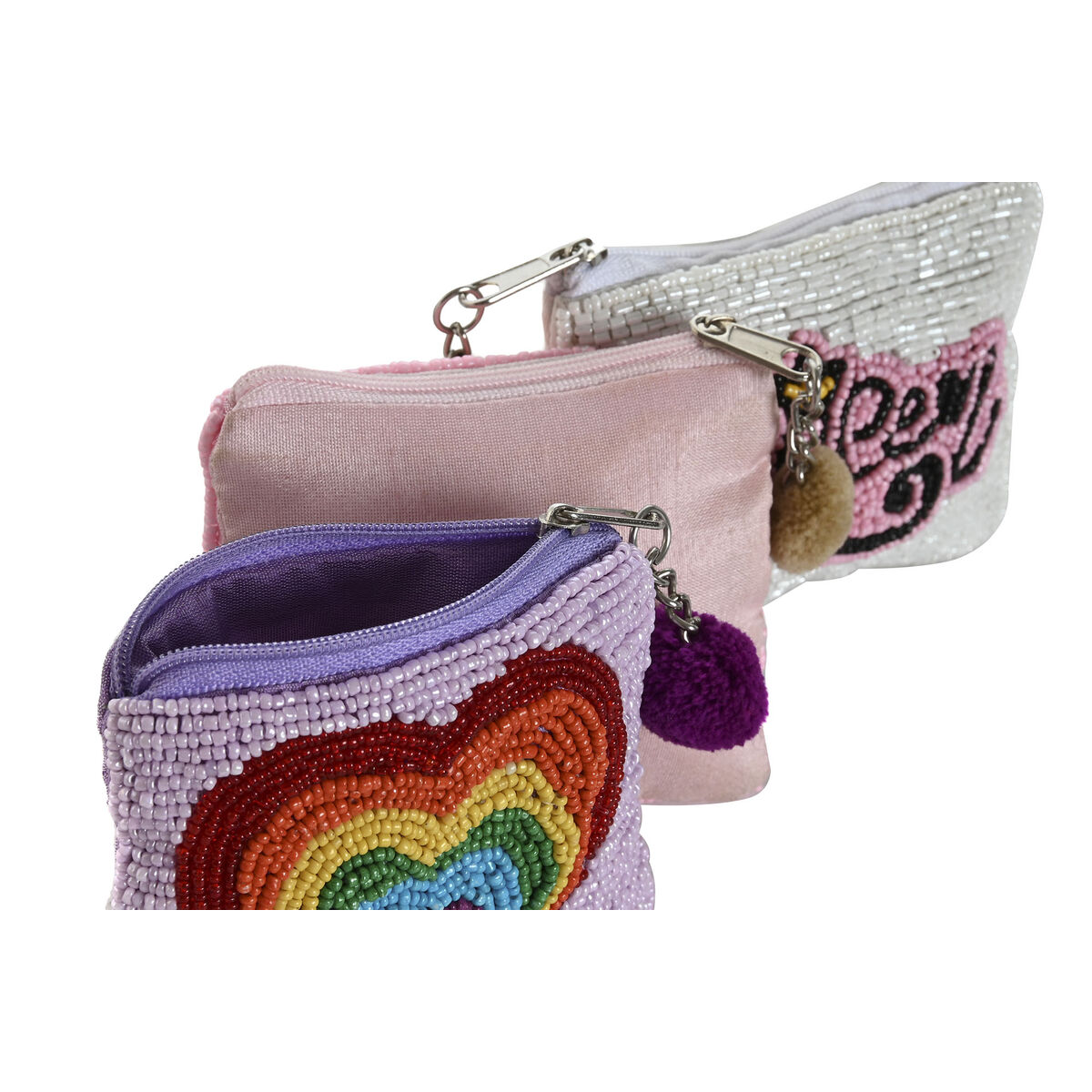 Handväska Home ESPRIT Multicolour Regnbåge Hjärta (6 antal) - 3