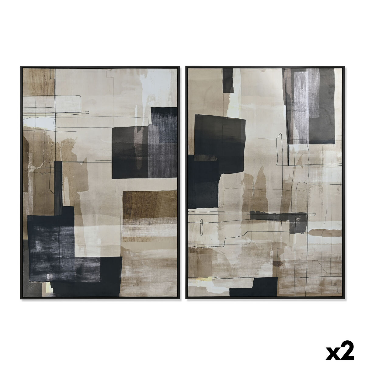 Kanvas Home ESPRIT Sammet Kanvas 83 x 4 x 123 cm - 4